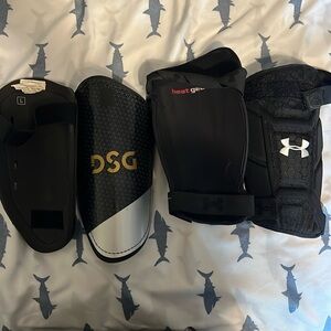 Two pairs of shin guards size L can be worn up to 5’11” make me an offer